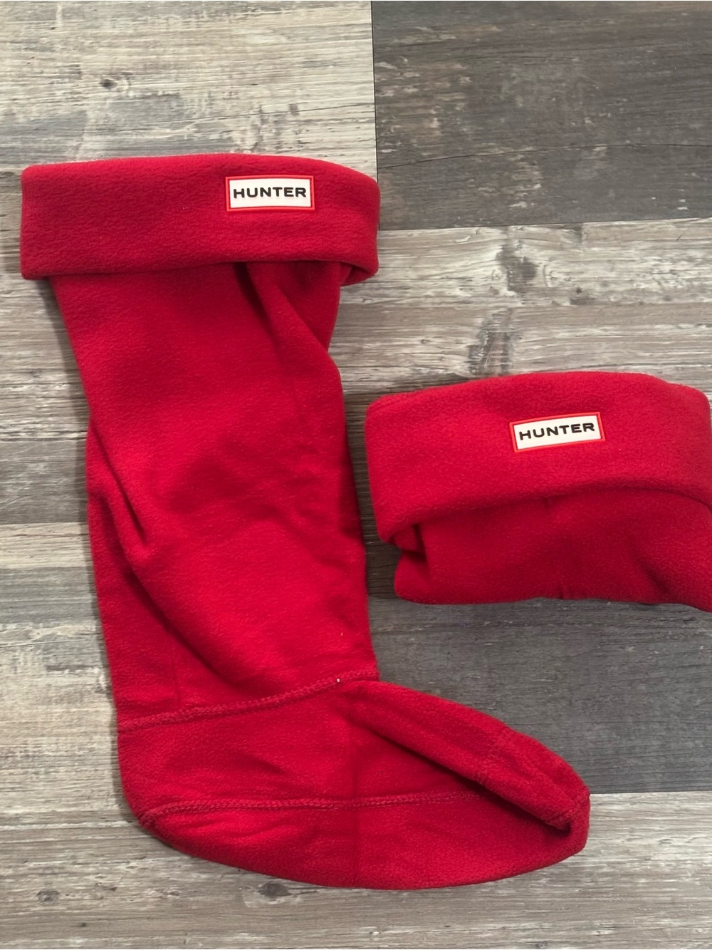 Hunter Red Fleece Boot Liners with Branded Patch